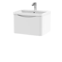 Lunar Wall Mounted 1 Drawer Vanity Unit With Polymarble Basin -Furniture Sale Store 30910233