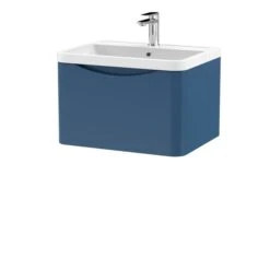 Lunar Wall Mounted 1 Drawer Vanity Unit With Polymarble Basin -Furniture Sale Store 30910235