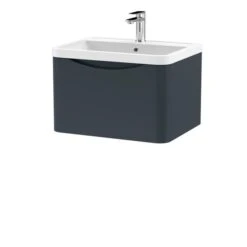 Lunar Wall Mounted 1 Drawer Vanity Unit With Polymarble Basin -Furniture Sale Store 30910237