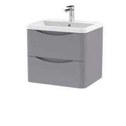 Lunar Wall Mounted 2 Drawer Vanity Unit With Polymarble Basin -Furniture Sale Store 30910239