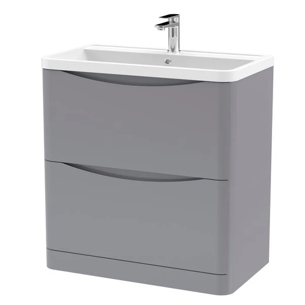 Lunar Floor Standing 2 Drawer Vanity Unit With Polymarble Basin 7 Lunar Floor Standing 2 Drawer Vanity Unit With Polymarble Basin - Image 7