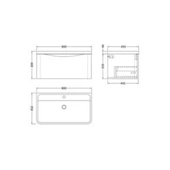 Lunar Wall Mounted 1 Drawer Vanity Unit With Polymarble Basin -Furniture Sale Store 30910248 alt09