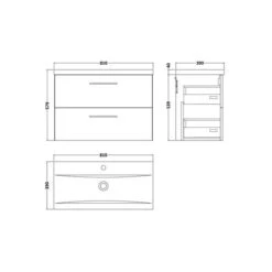 Arno Wall Mounted 2 Drawer Vanity Unit With Basin 23 Arno Wall Mounted 2 Drawer Vanity Unit With Basin -Furniture Sale Store 30910333 alt09
