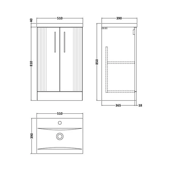 Deco Floor Standing 2 Door Vanity Unit With Basin 20 Deco Floor Standing 2 Door Vanity Unit With Basin - Image 20