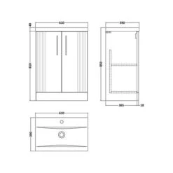 Deco Floor Standing 2 Door Vanity Unit With Basin 23 Deco Floor Standing 2 Door Vanity Unit With Basin -Furniture Sale Store 30910406 alt09