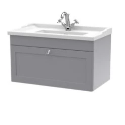 Classique Wall Mounted 1 Drawer Vanity Unit With Ceramic Basin -Furniture Sale Store 30910484