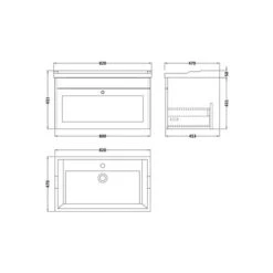 Classique Wall Mounted 1 Drawer Vanity Unit With Ceramic Basin -Furniture Sale Store 30910488 alt09