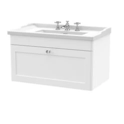Classique Wall Mounted 1 Drawer Vanity Unit With Ceramic Basin -Furniture Sale Store 30910520