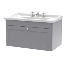 Classique Wall Mounted 1 Drawer Vanity Unit With Ceramic Basin -Furniture Sale Store 30910524