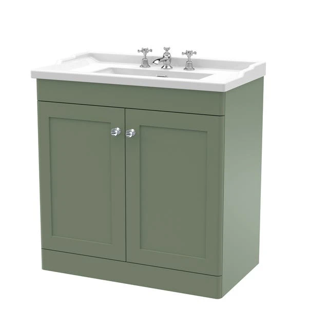 Classique Floor Standing 2 Door Vanity Unit With Ceramic Basin 9 Classique Floor Standing 2 Door Vanity Unit With Ceramic Basin - Image 9