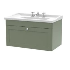 Classique Wall Mounted 1 Drawer Vanity Unit With Ceramic Basin -Furniture Sale Store 30910528