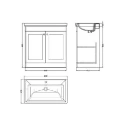 Classique Floor Standing 2 Door Vanity Unit With Basin -Furniture Sale Store 30910602 alt09