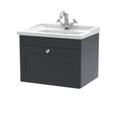 Classique Wall Mounted 1 Drawer Vanity Unit With Ceramic Basin -Furniture Sale Store 30910605