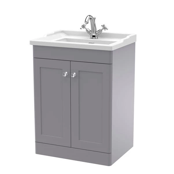 Classique Floor Standing 2 Door Vanity Unit With Ceramic Basin 5 Classique Floor Standing 2 Door Vanity Unit With Ceramic Basin - Image 5