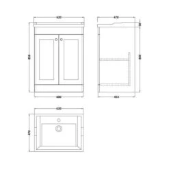 Classique Floor Standing 2 Door Vanity Unit With Ceramic Basin 22 Classique Floor Standing 2 Door Vanity Unit With Ceramic Basin -Furniture Sale Store 30910607 alt09