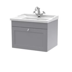 Classique Wall Mounted 1 Drawer Vanity Unit With Ceramic Basin -Furniture Sale Store 30910608