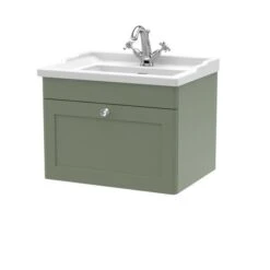 Classique Wall Mounted 1 Drawer Vanity Unit With Ceramic Basin -Furniture Sale Store 30910610