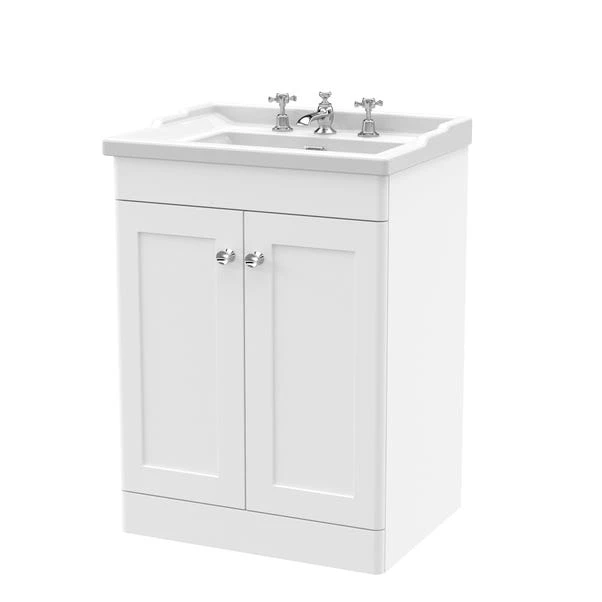 Classique Floor Standing 2 Door Vanity Unit With Ceramic Basin 3 Classique Floor Standing 2 Door Vanity Unit With Ceramic Basin - Image 3