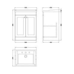 Classique Floor Standing 2 Door Vanity Unit With Ceramic Basin 20 Classique Floor Standing 2 Door Vanity Unit With Ceramic Basin -Furniture Sale Store 30910615 alt09
