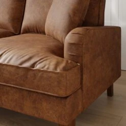 Beatrice Relaxed Faux Leather Corner Chaise Sofa -Furniture Sale Store 30910954 alt02