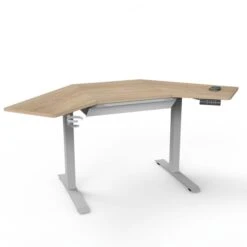 Gino Corner Height Adjustable Desk With Drawer