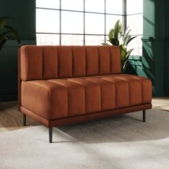 Amali Long Dining Bench, Matte Plush Velvet -Furniture Sale Store 30912451 alt01