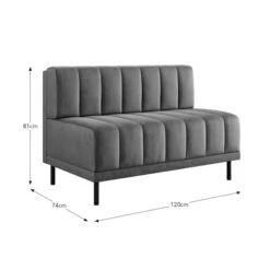 Amali Long Dining Bench, Matte Plush Velvet -Furniture Sale Store 30912452 alt09