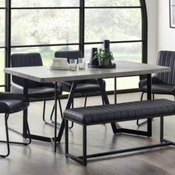 Miller 6 Seater Dining Table, Concrete Effect
