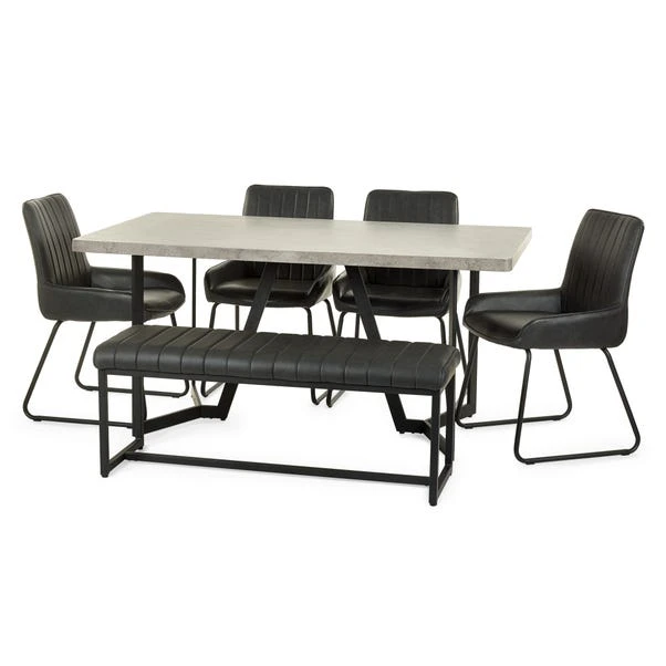 Miller 6 Seater Dining Table, Concrete Effect 7 Miller 6 Seater Dining Table, Concrete Effect - Image 7