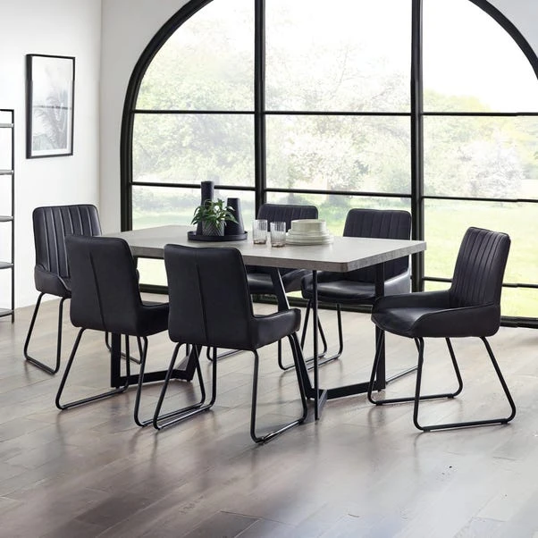 Miller 6 Seater Dining Table, Concrete Effect 8 Miller 6 Seater Dining Table, Concrete Effect - Image 8