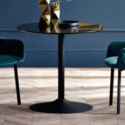 Nero 4 Seater Round Dining Table, 80cm