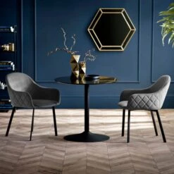 Nero 4 Seater Round Dining Table, 80cm -Furniture Sale Store 30914243 alt03