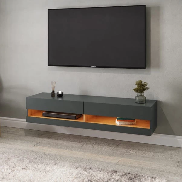 Delta 180cm Floating Wall TV Unit With LEDs For TVs Up To 80" 1 Delta 180cm Floating Wall TV Unit With LEDs For TVs Up To 80"