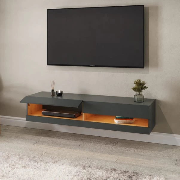 Delta 180cm Floating Wall TV Unit With LEDs For TVs Up To 80" 2 Delta 180cm Floating Wall TV Unit With LEDs For TVs Up To 80" - Image 2