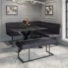 Indus Valley Athena 6 Seater Dining Table Corner Bench Set