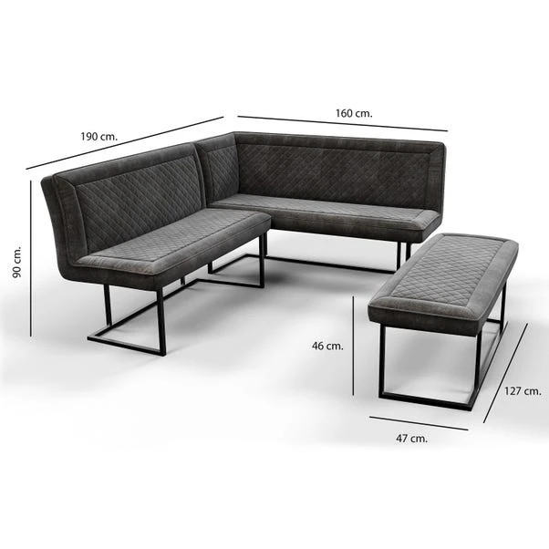 Indus Valley Athena 6 Seater Dining Table Corner Bench Set 6 Indus Valley Athena 6 Seater Dining Table Corner Bench Set - Image 6
