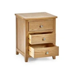 Jenkins 3 Drawer Bedside Table, Oak 5 Jenkins 3 Drawer Bedside Table, Oak -Furniture Sale Store 30921067 alt02