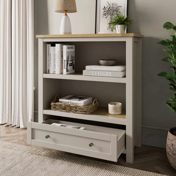 Olney Low Bookcase, Stone 2 Olney Low Bookcase, Stone - Image 2