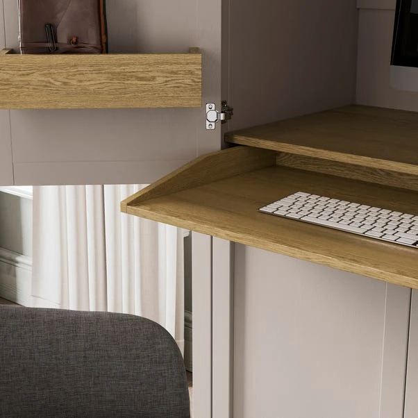 Olney Hideaway Desk, Stone 4 Olney Hideaway Desk, Stone - Image 4