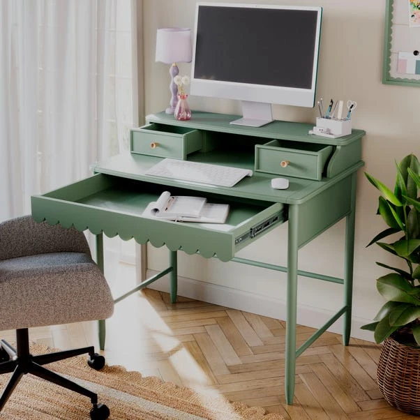 Remi Scalloped Small Step Up Desk 3 Remi Scalloped Small Step Up Desk - Image 3