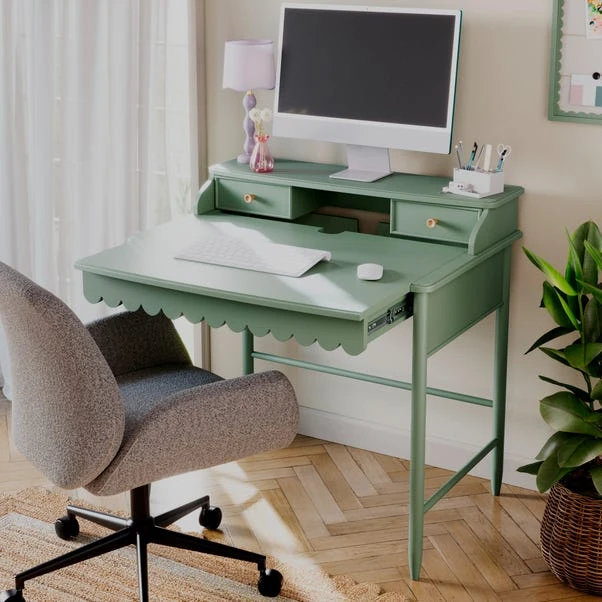 Remi Scalloped Small Step Up Desk 4 Remi Scalloped Small Step Up Desk - Image 4