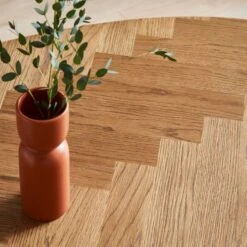 Xavi 6 Seater Oval Parquet Dining Table, Oak -Furniture Sale Store 30925310 alt03