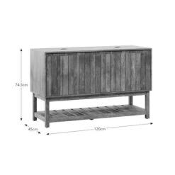 Humphrey Double Vanity Unit, Mango Wood Effect -Furniture Sale Store 30925544 alt09