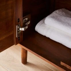 Alani 2 Door Bathroom Cabinet, Acacia Wood -Furniture Sale Store 30926640 alt02