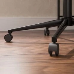 Modena Walnut Effect Office Chair, Black Faux Leather -Furniture Sale Store 30926647 alt04