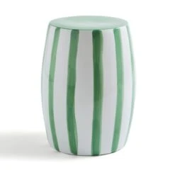 Beatrice Striped Ceramic Side Table, Green -Furniture Sale Store 30926661 alt02