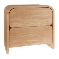 Bennett 2 Drawer Bedside Table, Light Oak -Furniture Sale Store 30927464 alt06