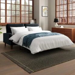 Beatrice Matte Velvet 3 Seater Double Sofa Bed