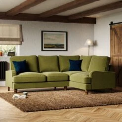 Beatrice Velvet Olive Corner Sofa -Furniture Sale Store 30931697