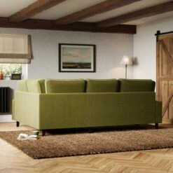 Beatrice Velvet Olive Corner Sofa -Furniture Sale Store 30931697 alt02